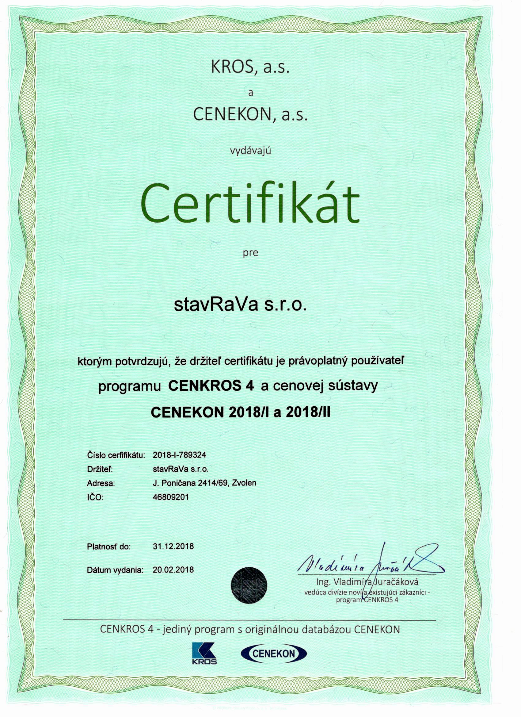 certifikat kros